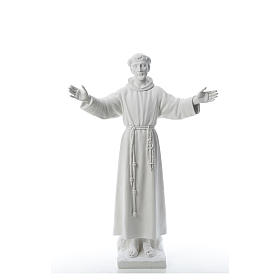 Saint Francis with open arms, 100 cm reconstituted marble statue