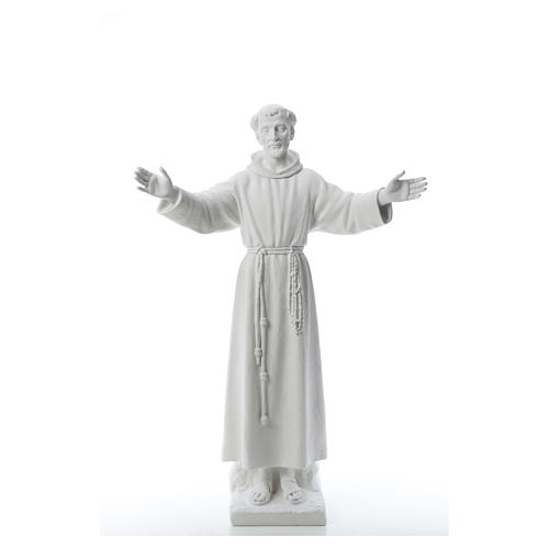 Saint Francis with open arms, 100 cm reconstituted marble statue 5
