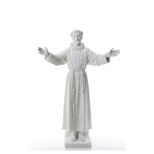 Saint Francis with open arms, 100 cm reconstituted marble statue 1