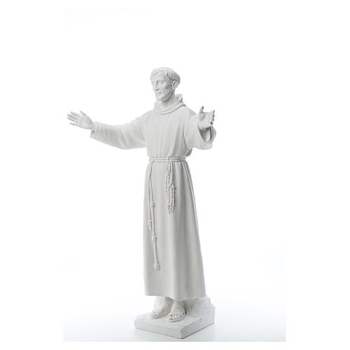 St François bras ouverts marbre blanc reconstitué 2