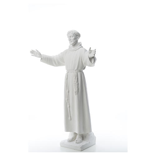 Saint Francis with open arms, 100 cm reconstituted marble statue 6