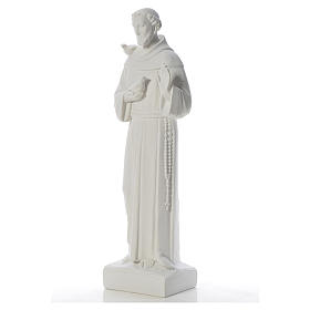 Saint Francis with doves, composite Carrara marble statue 75 cm