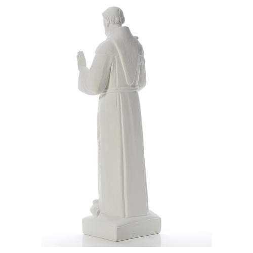 Saint Francis with doves, composite Carrara marble statue 75 cm 7