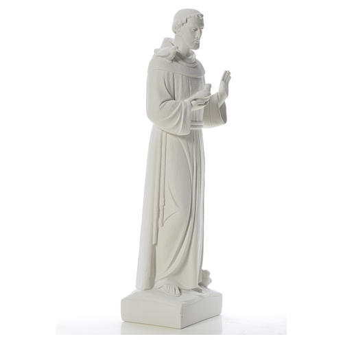Saint Francis with doves, composite Carrara marble statue 75 cm 8