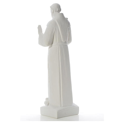 Saint Francis with doves, composite Carrara marble statue 75 cm 3