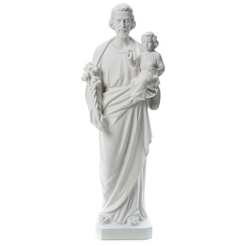Saint Joseph Statue in Reconstituted Carrara Marble 100 cm 1