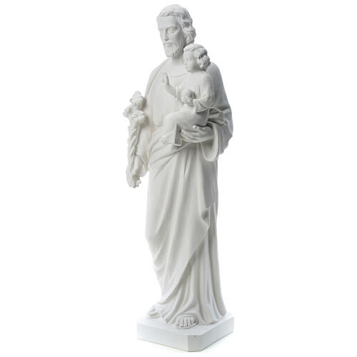 Saint Joseph Statue in Reconstituted Carrara Marble 100 cm 3