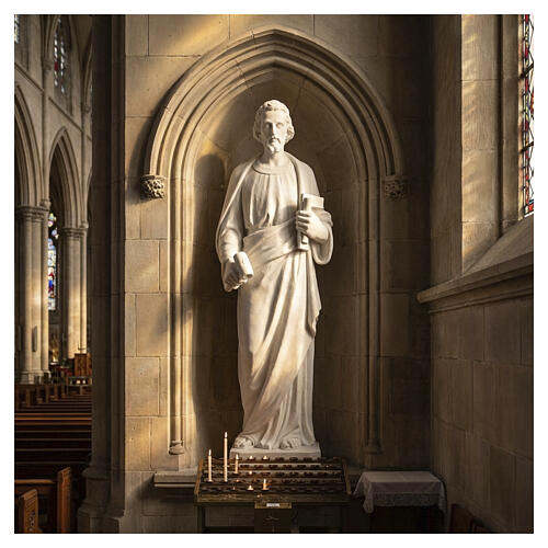 Heiliger Josef Tischler 100 cm Marmorpulver Statue 2