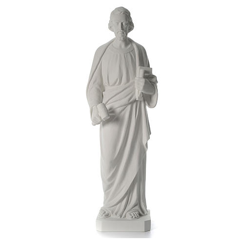 Saint Joseph the joiner, reconstituted marble statue, 100 cm 2