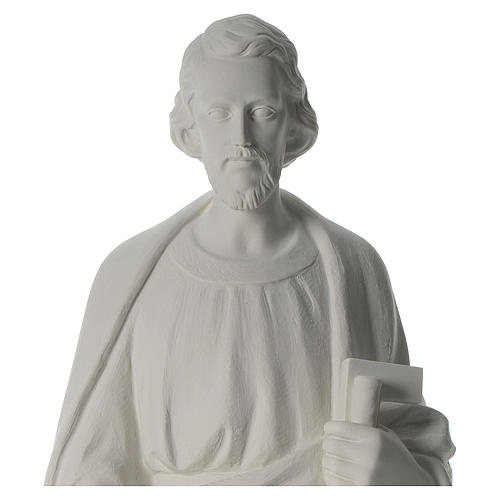 Saint Joseph the joiner, reconstituted marble statue, 100 cm 3