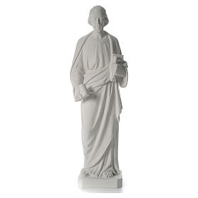 Saint Joseph the joiner, reconstituted marble statue, 100 cm