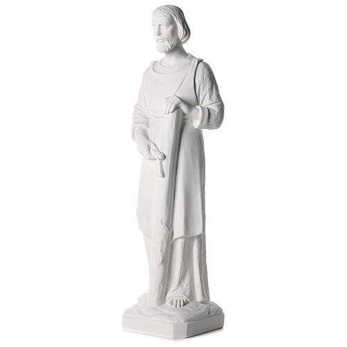 St Joseph menuisier 80 cm marbre blanc 3