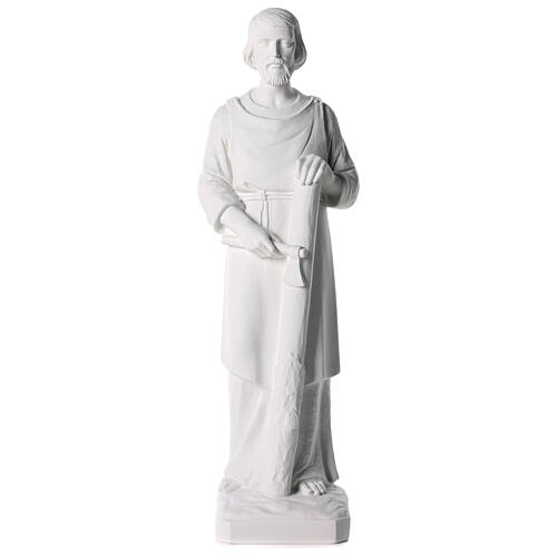 San Giuseppe falegname 80 cm marmo bianco 1