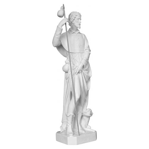 Heiliger Rochus mit Hund 100 cm Marmorpulver Statue 4