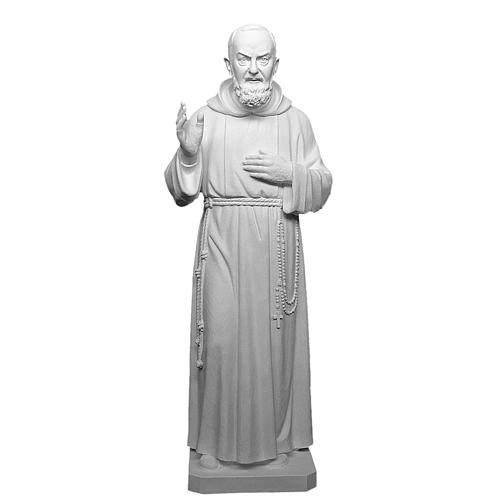 Padre Pio 175 cm fibra de vidro branca 1