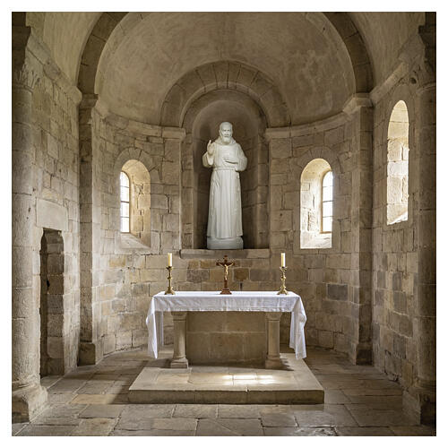 Padre Pio statue in reconstituted Carrara marble, 110 cm 2