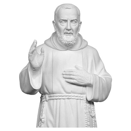 Padre Pio statue in reconstituted Carrara marble, 110 cm 4