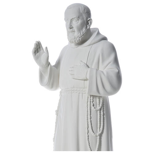 San Padre Pio 110cm polvo de mármol blanco 2