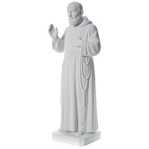 San Padre Pio 110cm polvo de mármol blanco 3