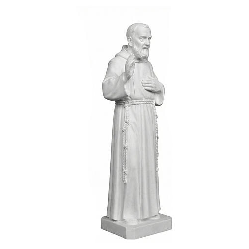 San Padre Pio 110cm polvo de mármol blanco 5