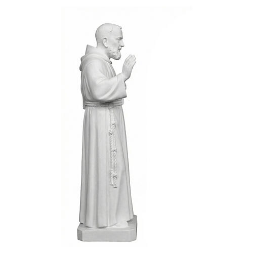 San Padre Pio 110cm polvo de mármol blanco 6