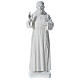 San Padre Pio 110 cm polvere di marmo bianco s1