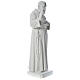 San Padre Pio 110 cm polvere di marmo bianco s4