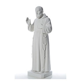 Imagens em Pó de Mármore de Carrara: Padre Pio 110 cm mármore branco
