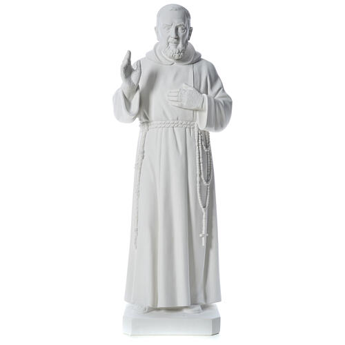 Padre Pio 110 cm mármore branco 1
