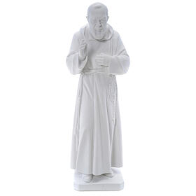 Padre Pio statue made of reconstituted Carrara marble, 60 cm.