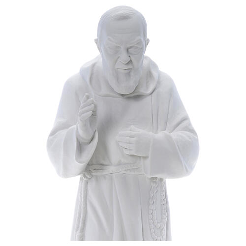 Padre Pio statue made of reconstituted Carrara marble, 60 cm. 2