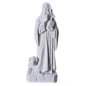 Saint Anthony the Abbot in reconstituted Carrara marble, 35 cm