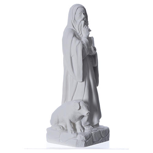 Saint Anthony the Abbot in reconstituted Carrara marble, 35 cm 7