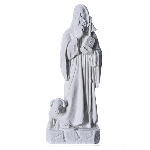 Saint Anthony the Abbot in reconstituted Carrara marble, 35 cm 1