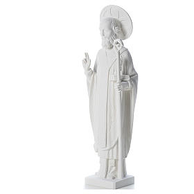 Saint Nicolas marbre blanc 55 cm extérieur