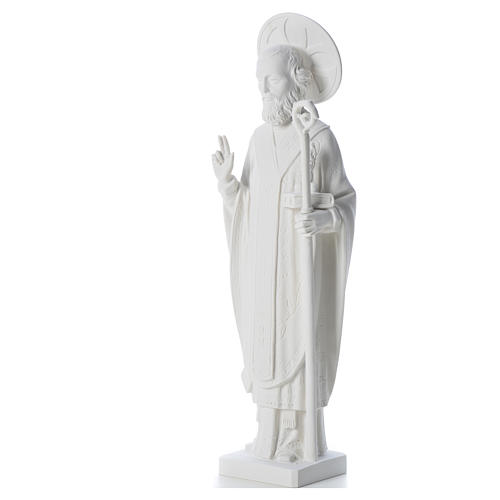 Saint Nicolas marbre blanc 55 cm extérieur 6