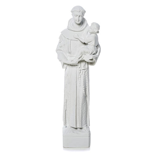 Saint Antoine de Padoue marbre blanc 30 cm 1