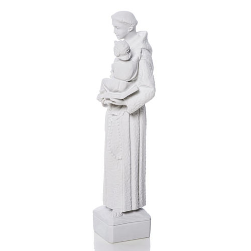 Saint Antoine de Padoue marbre blanc 30 cm 3