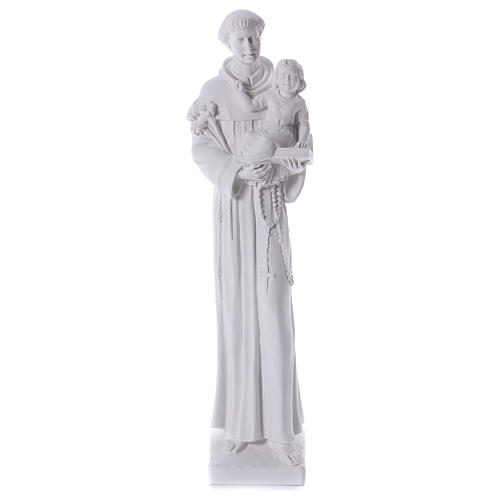 Heiliger Antonius von Padua Statue Marmorpulver weiß 74-80 cm 1