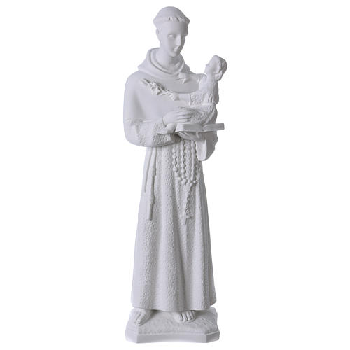 Heiliger Antonius von Padua 60 cm Statue Marmorguss weiß 1
