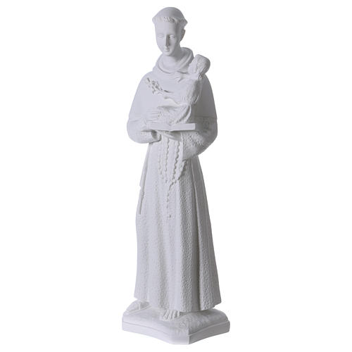 Heiliger Antonius von Padua 60 cm Statue Marmorguss weiß 3