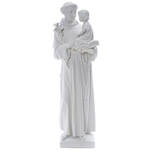 Heiliger Antonius 65 cm Statue Marmorguss weiß 1