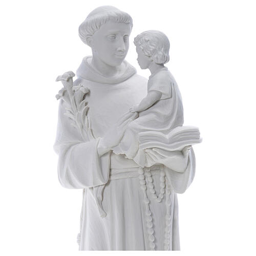 Heiliger Antonius 65 cm Statue Marmorguss weiß 2