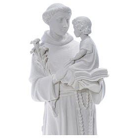 Saint Antoine de Padoue marbre blanc 65 cm