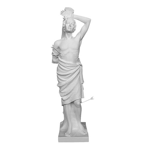 Statue Saint Sébastien 125 cm fibre de verre blanche 1