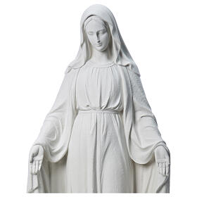 Our Lady of Miracles, 130cm in reconstituted Carrara marble