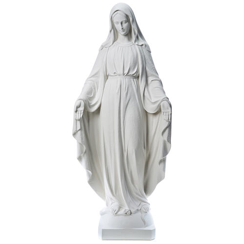 Virgen de la Medalla Milagrosa 130cm polvo de mármol Carrara 1