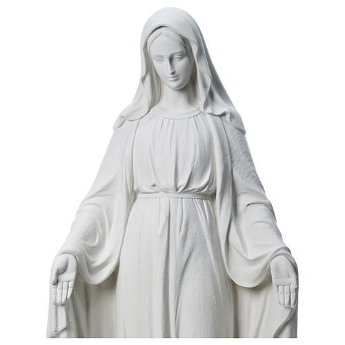 Virgen de la Medalla Milagrosa 130cm polvo de mármol Carrara 2