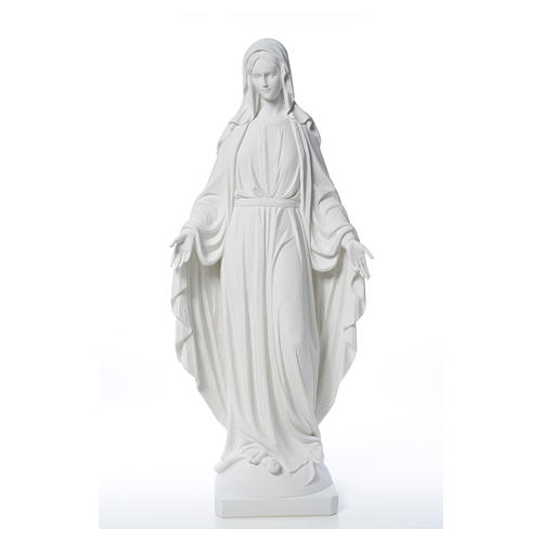 Our Lady of Miracles in reconstituted Carrara marble, 100 cm 13