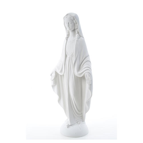 Our Lady of Miracles in reconstituted Carrara marble 75 cm 6